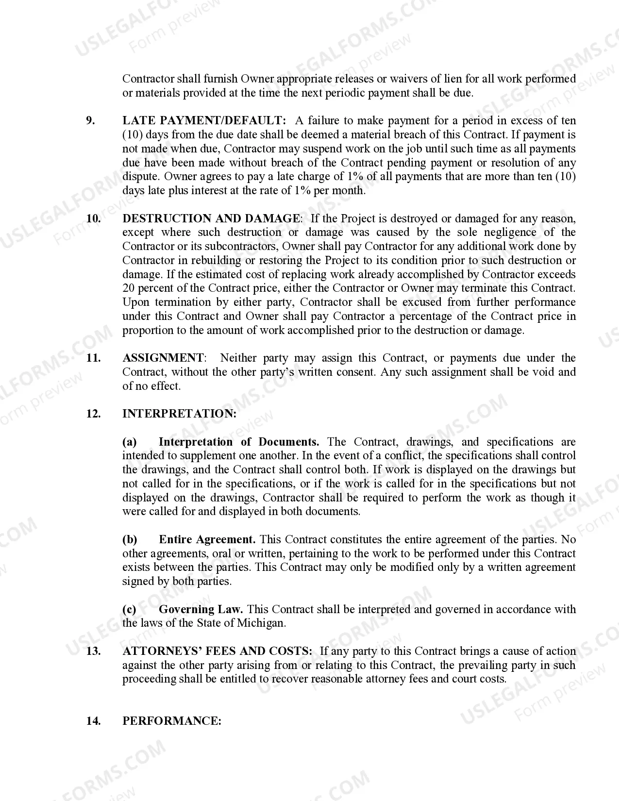 Preview Electrical Contract for Contractor