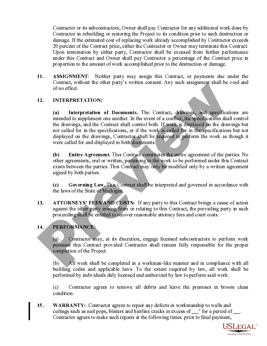 Preview Sheetrock Drywall Contract for Contractor