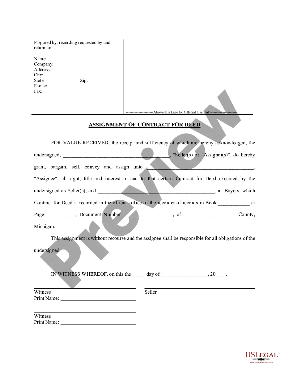 assignment of seller's interest in land contract michigan
