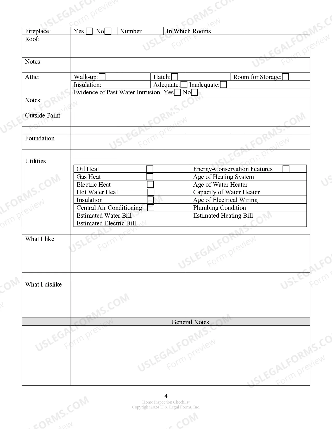 Preview Buyer's Home Inspection Checklist
