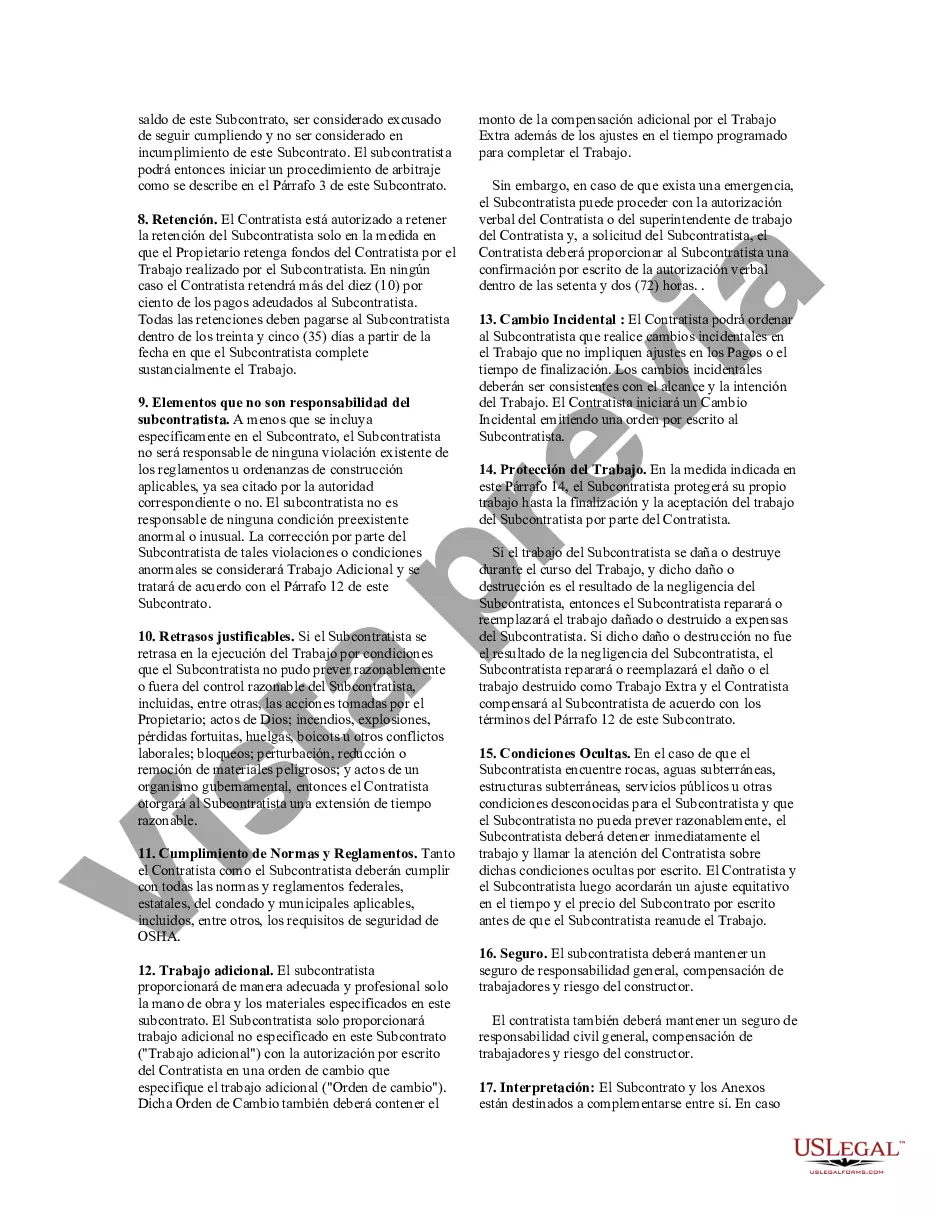 Preview Acuerdo de subcontratista