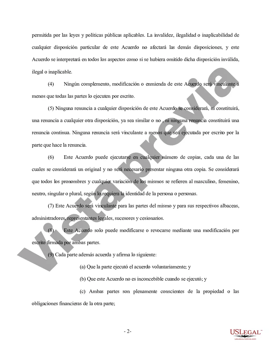 Preview Enmienda al Acuerdo Prenupcial o Prematrimonial