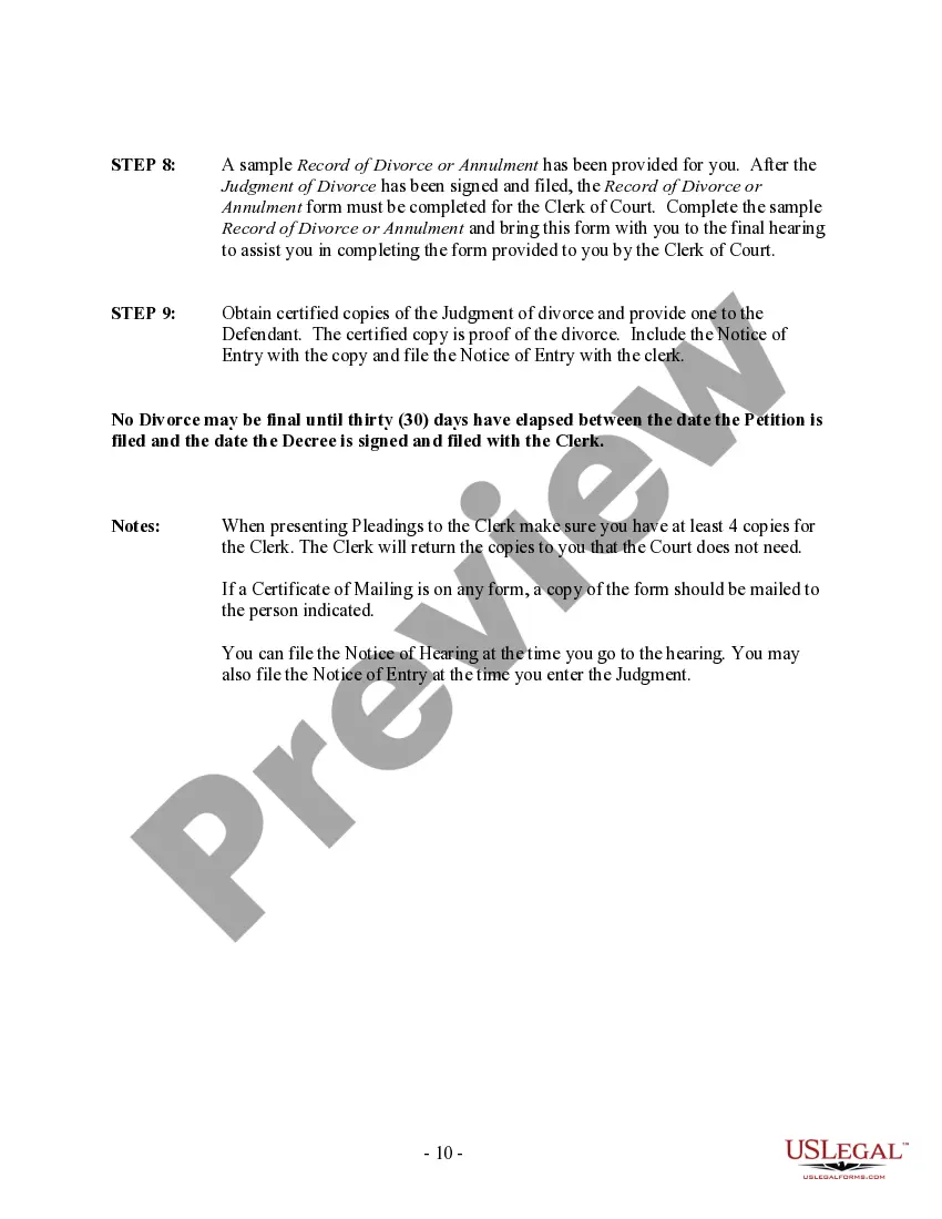 Preview Michigan No-Fault Agreed Uncontested Divorce Package for Dissolution of Marriage for Persons with No Children with or without Property and Debts