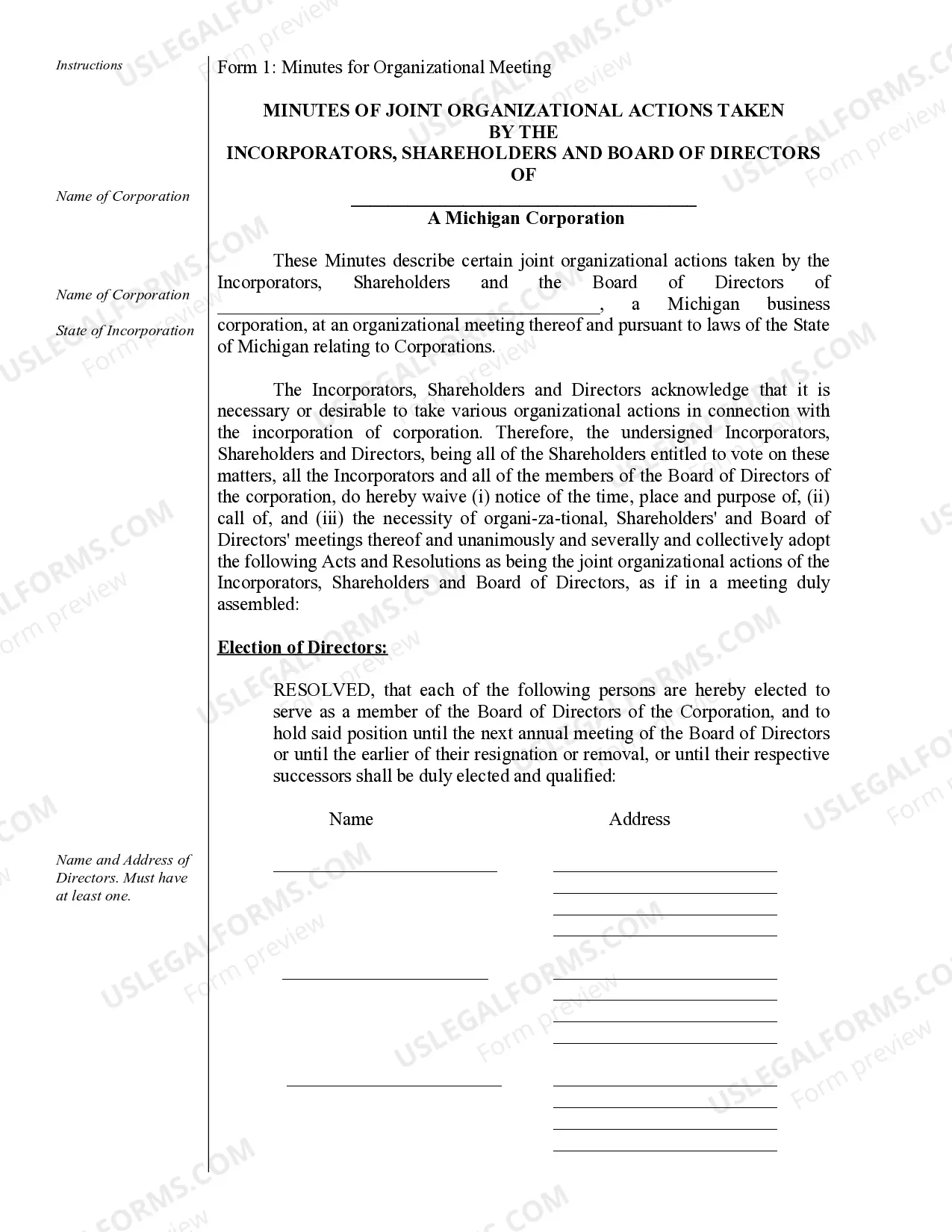 Preview Corporate Records Maintenance Package for Existing Corporations