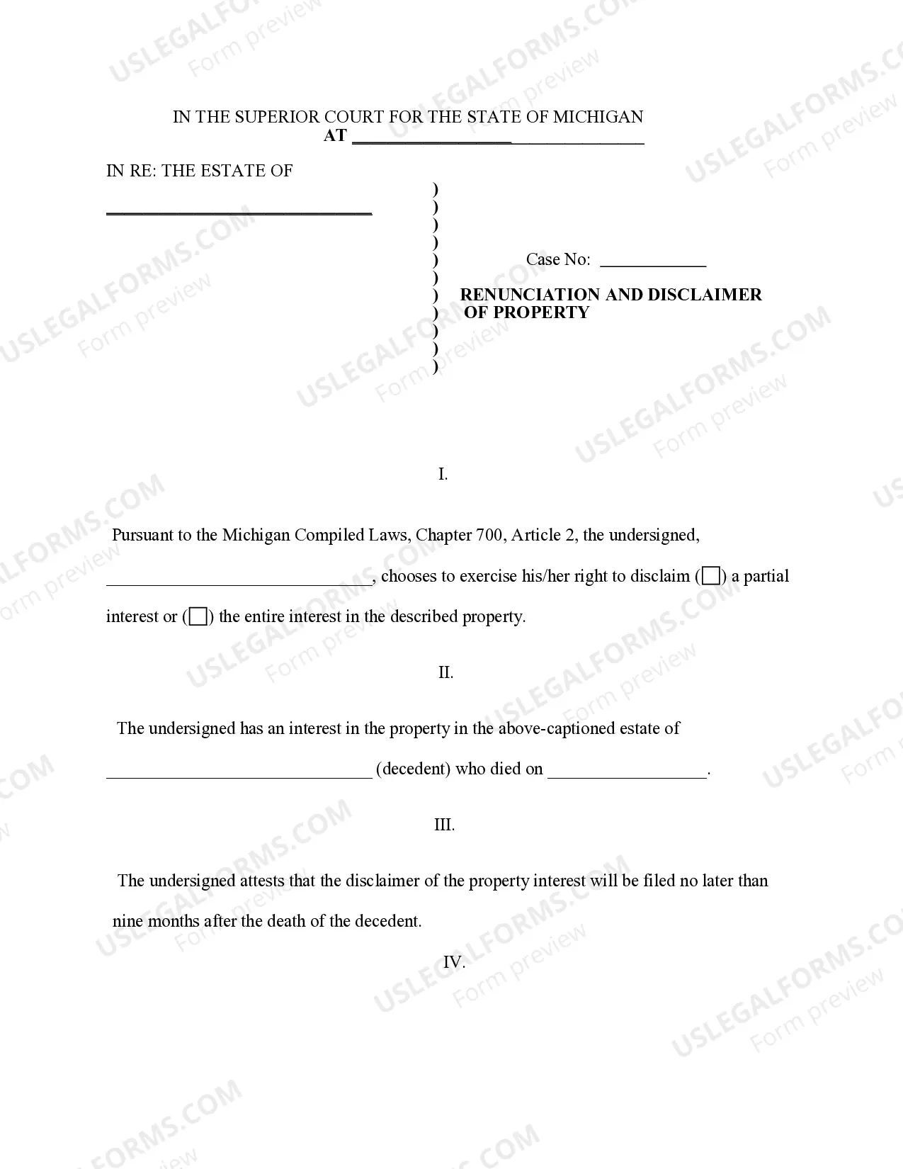 Preview Renunciation And Disclaimer of Real Property Interest