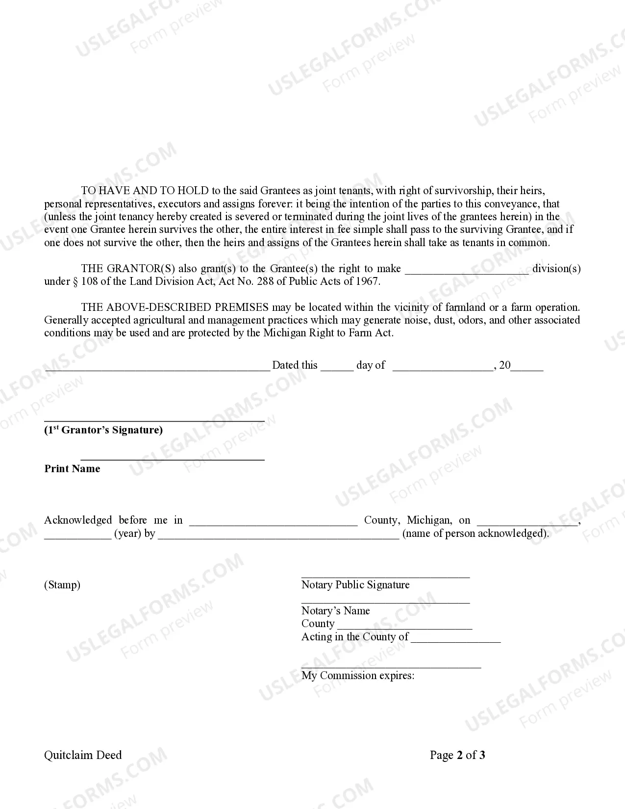 Preview Quitclaim Deed from Individual to Husband and Wife