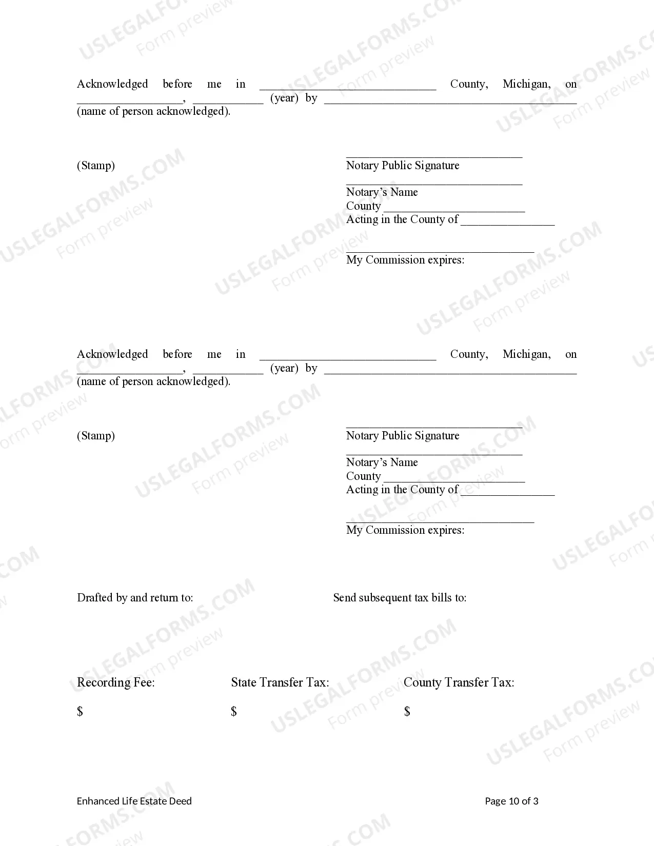 Preview Enhanced Life Estate Deed - Husband and Wife / Two Individuals to Four Individuals