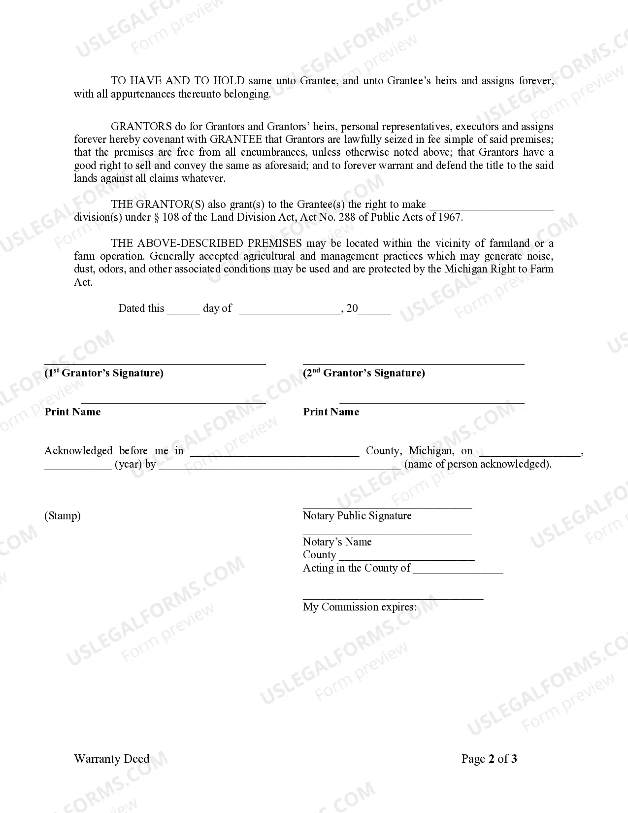 Preview Warranty Deed from Husband and Wife to a Trust