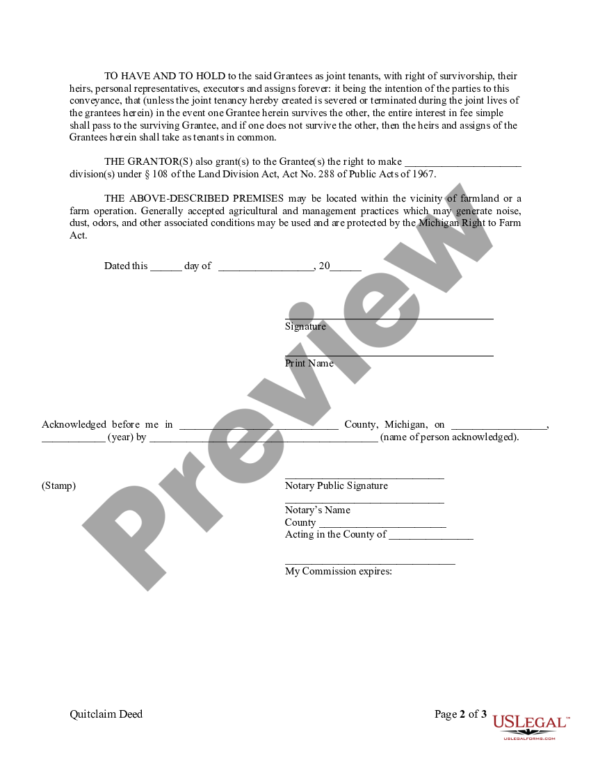 Michigan Quitclaim Deed Form 863 | US Legal Forms