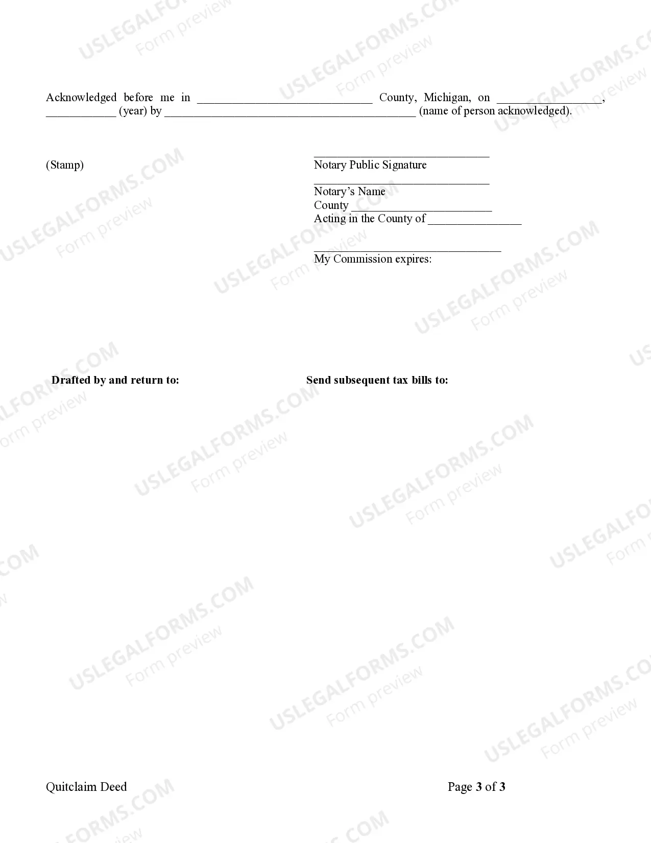 Preview Quitclaim Deed from Husband and Wife to Husband and Wife