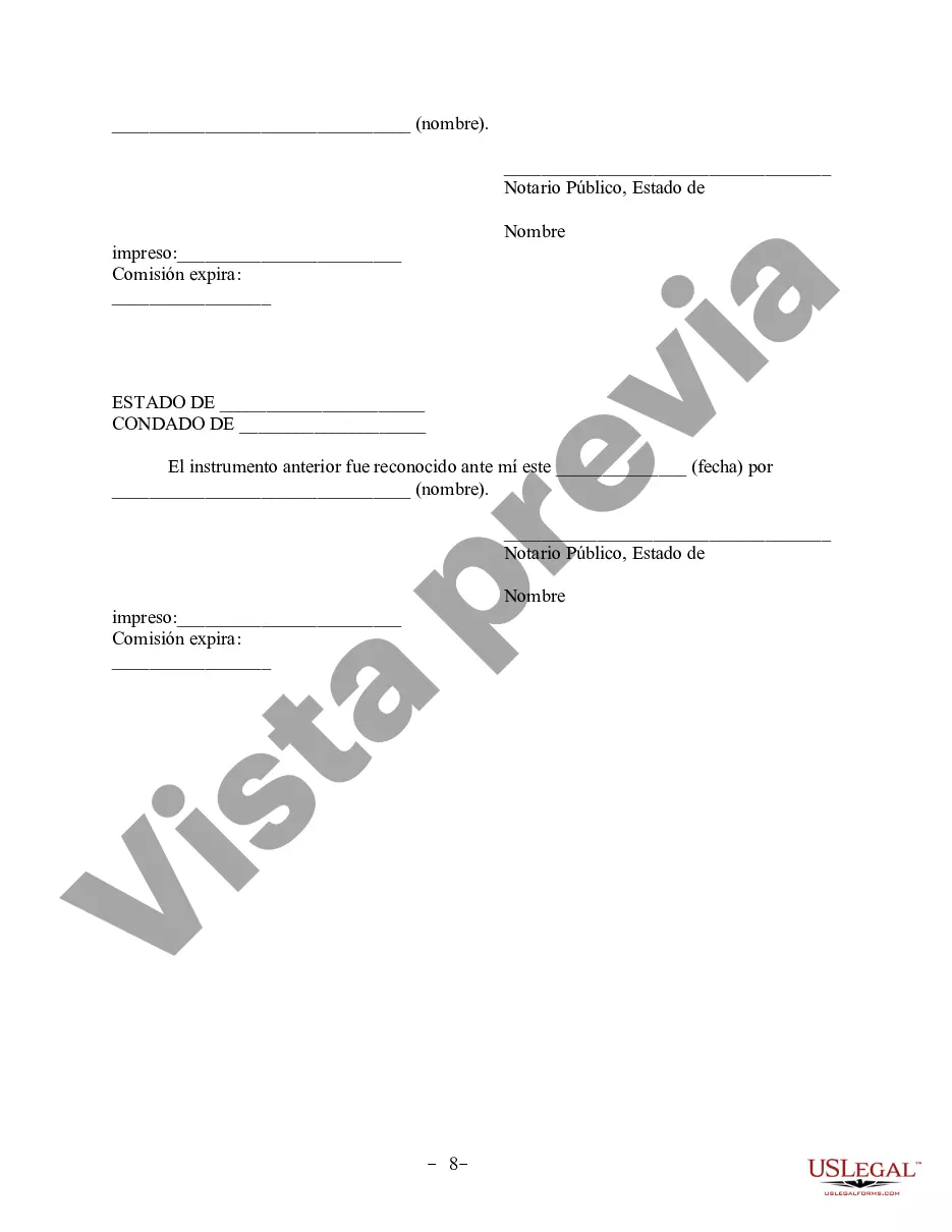 Preview Acuerdo de propiedad posnupcial - Michigan
