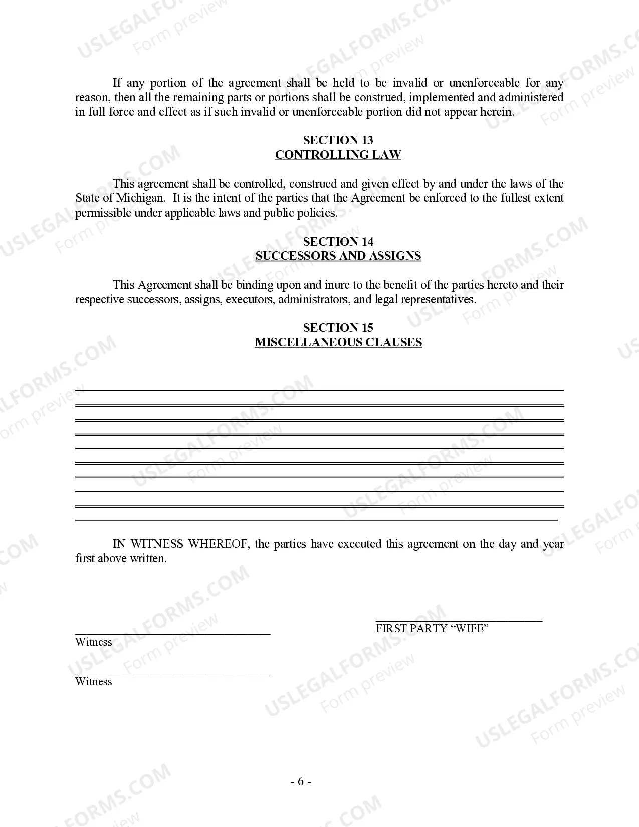 Preview Postnuptial Property Agreement