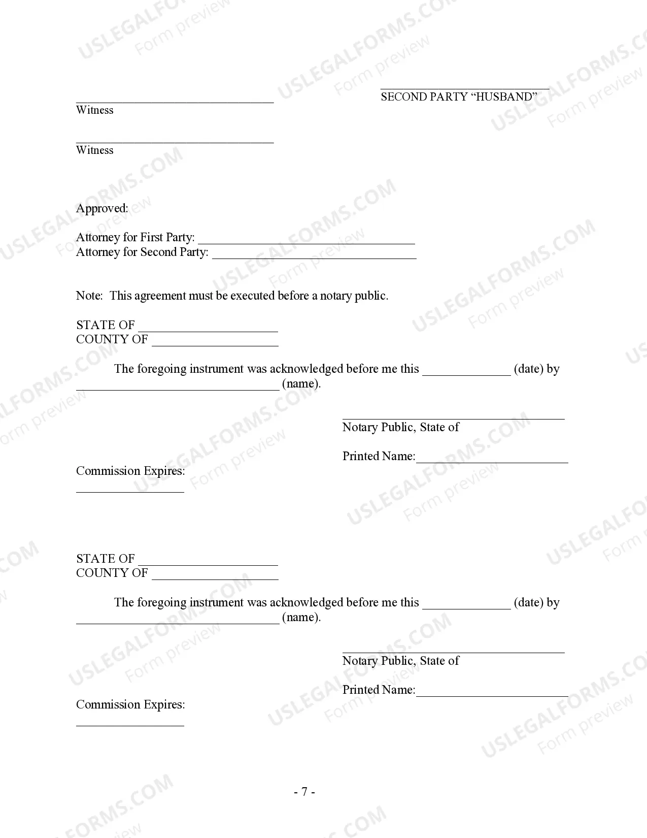 Preview Postnuptial Property Agreement