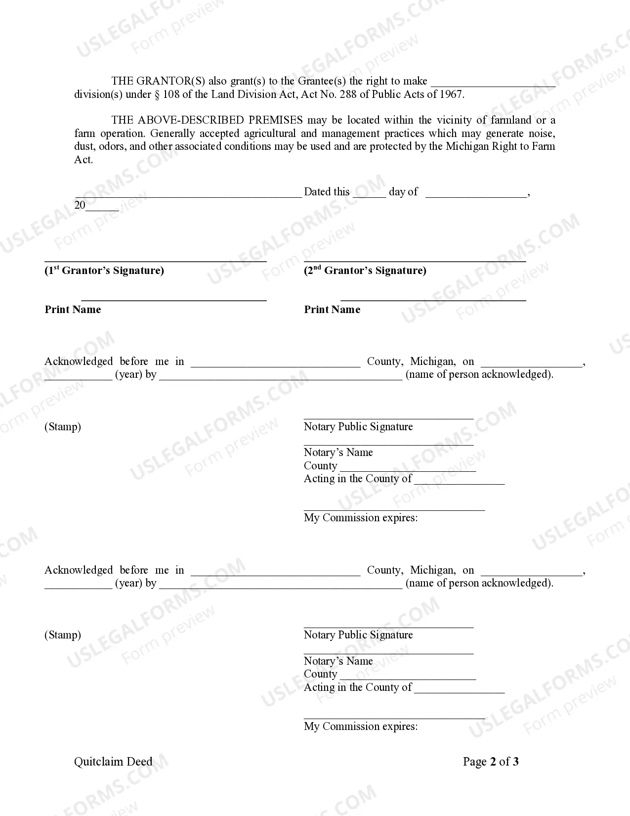 Preview Quitclaim Deed from Husband and Wife to an Individual