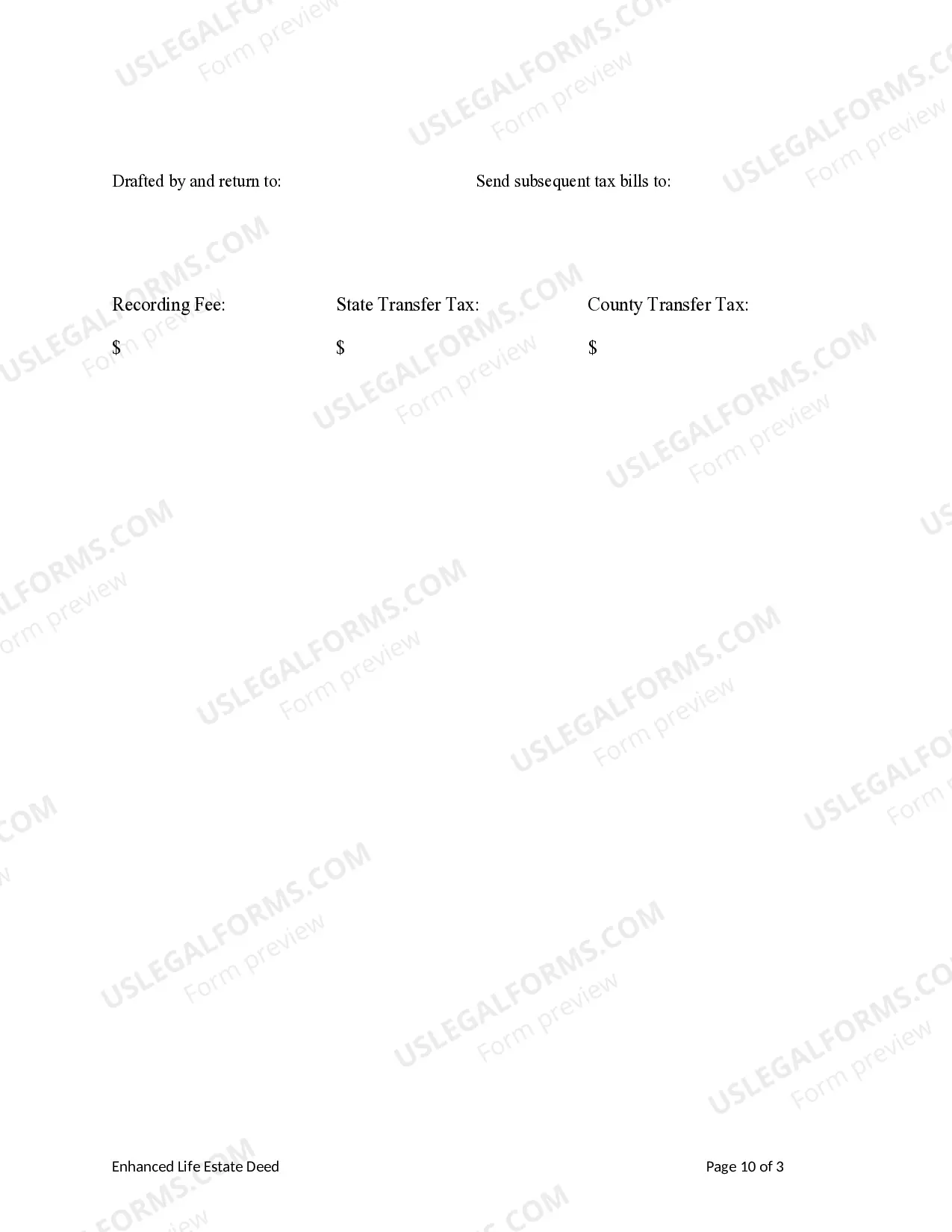 Preview Enhanced Life Estate or Lady Bird Deed - Individual to Two Individuals / Husband and Wife