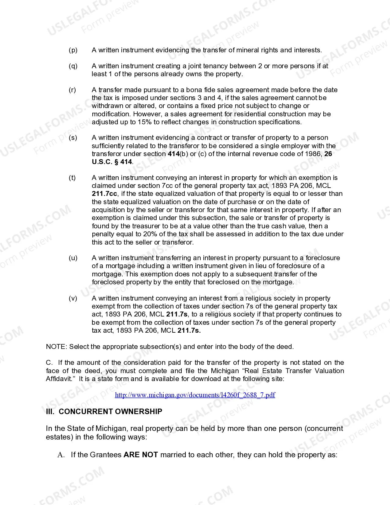 Preview Enhanced Life Estate or Lady Bird Deed - Individual to Two Individuals / Husband and Wife
