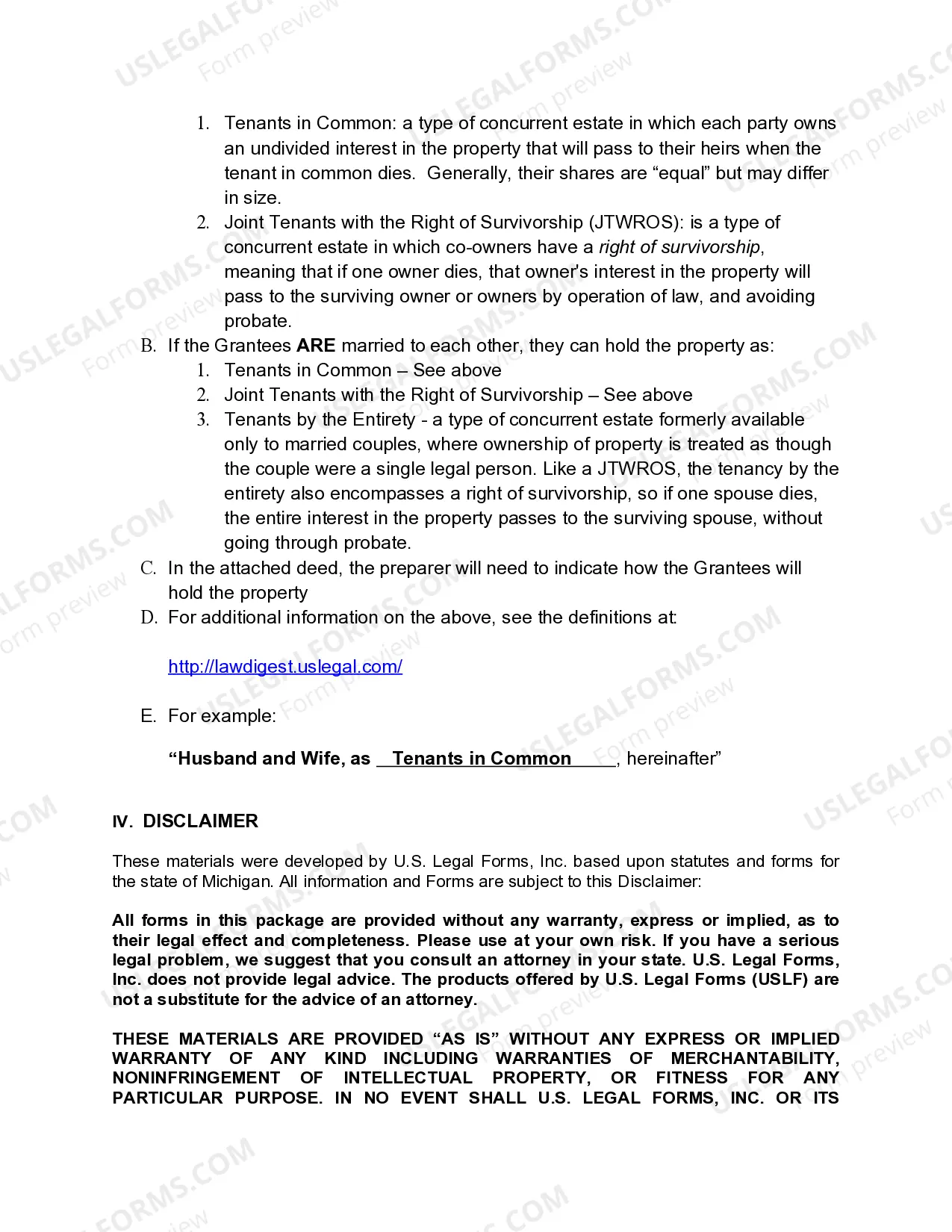 Preview Enhanced Life Estate or Lady Bird Deed - Individual to Two Individuals / Husband and Wife