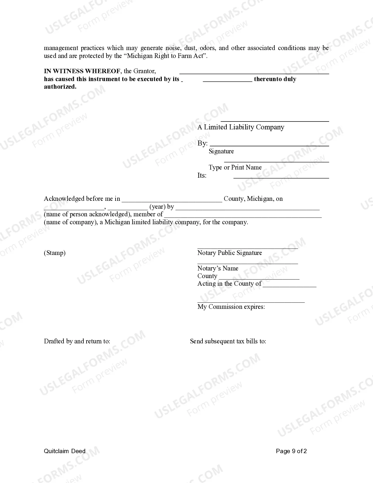 Preview Quitclaim Deed from Husband and Wife or Two Individuals to Limited Liability Company