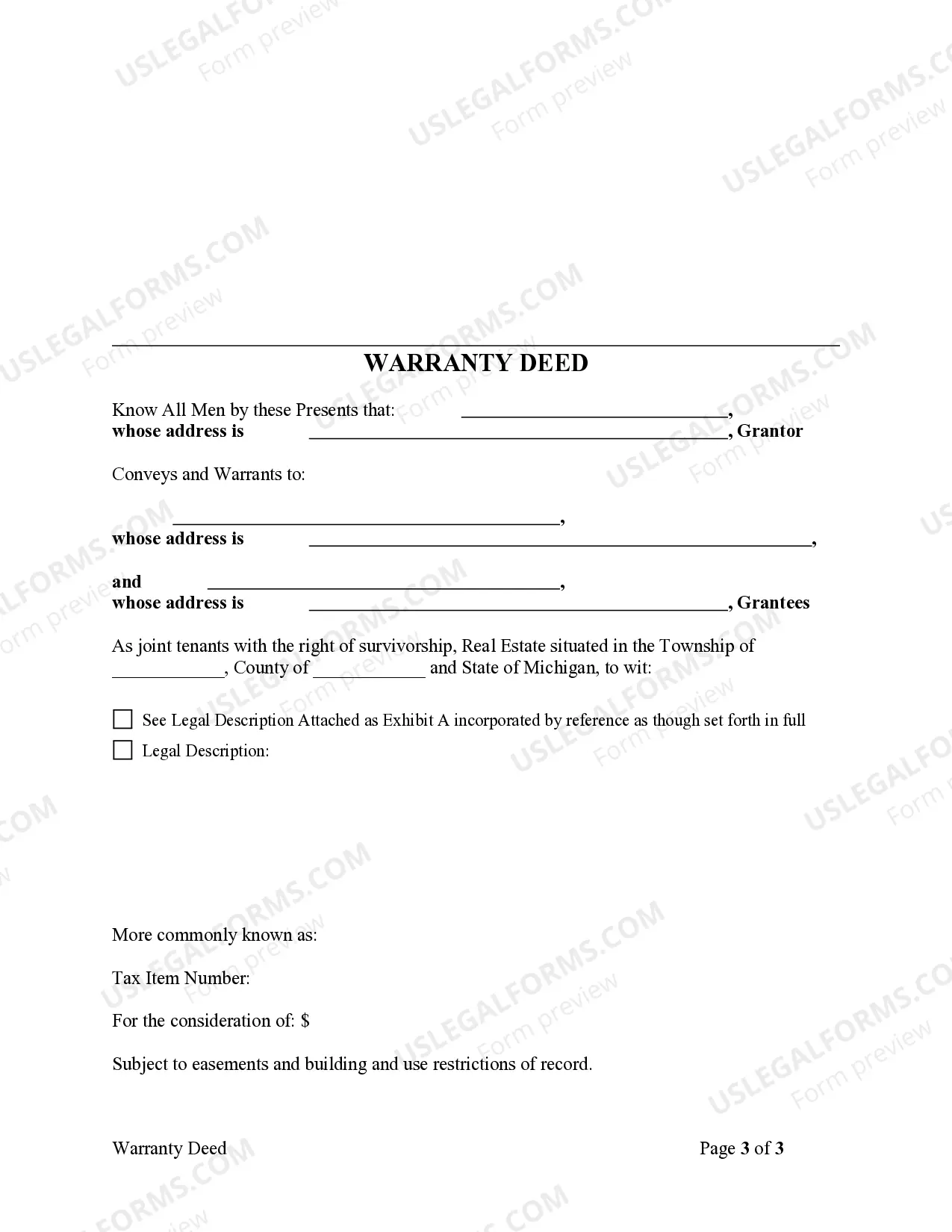 Preview Warranty Deed - One Individual to Two Individuals