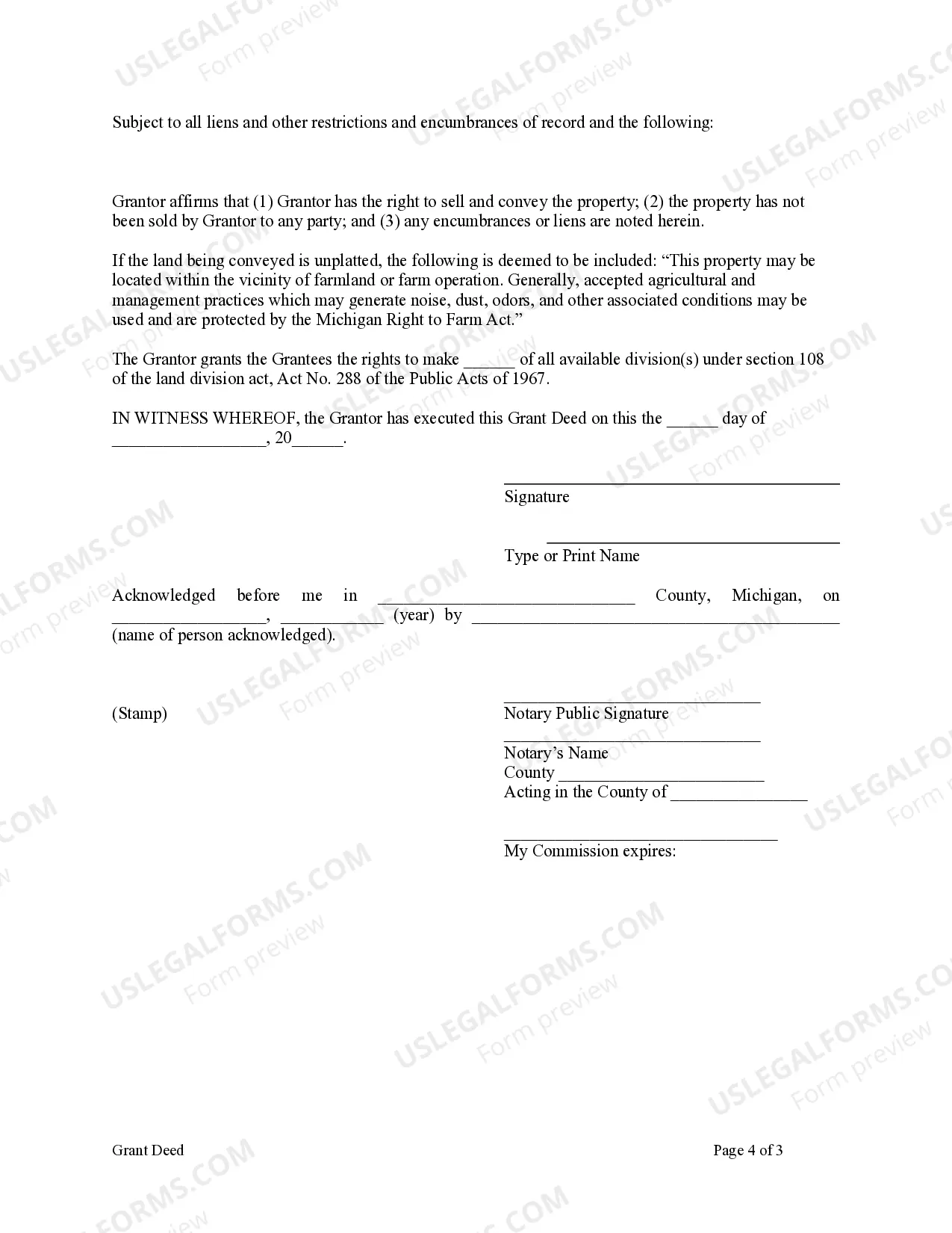 Preview Grant Deed from a Grantor to two Grantees