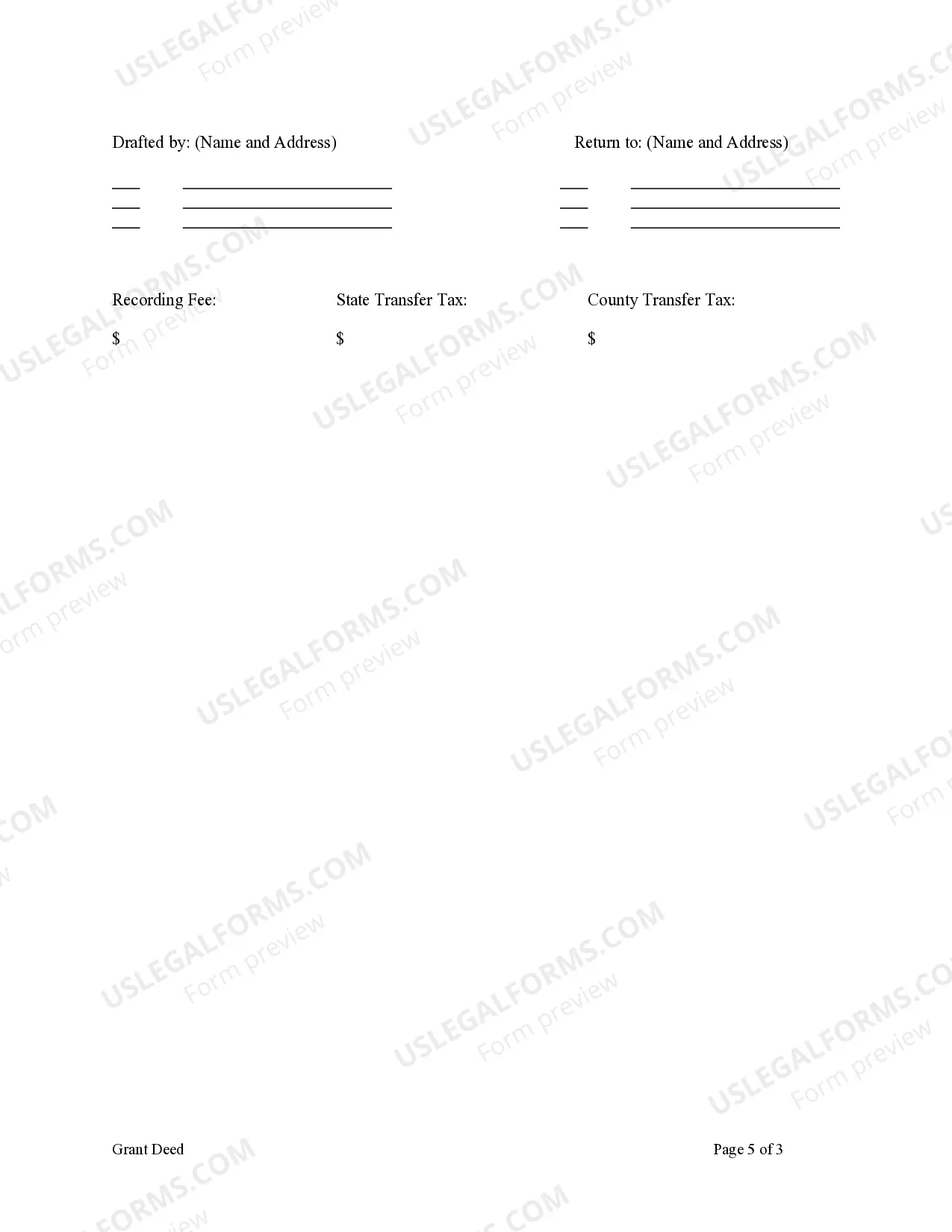 Preview Grant Deed from a Grantor to two Grantees