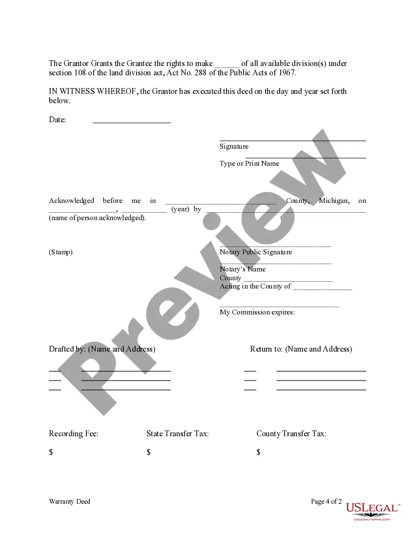 Preview Warranty Deed for a Time Share from an Individual to a Trust