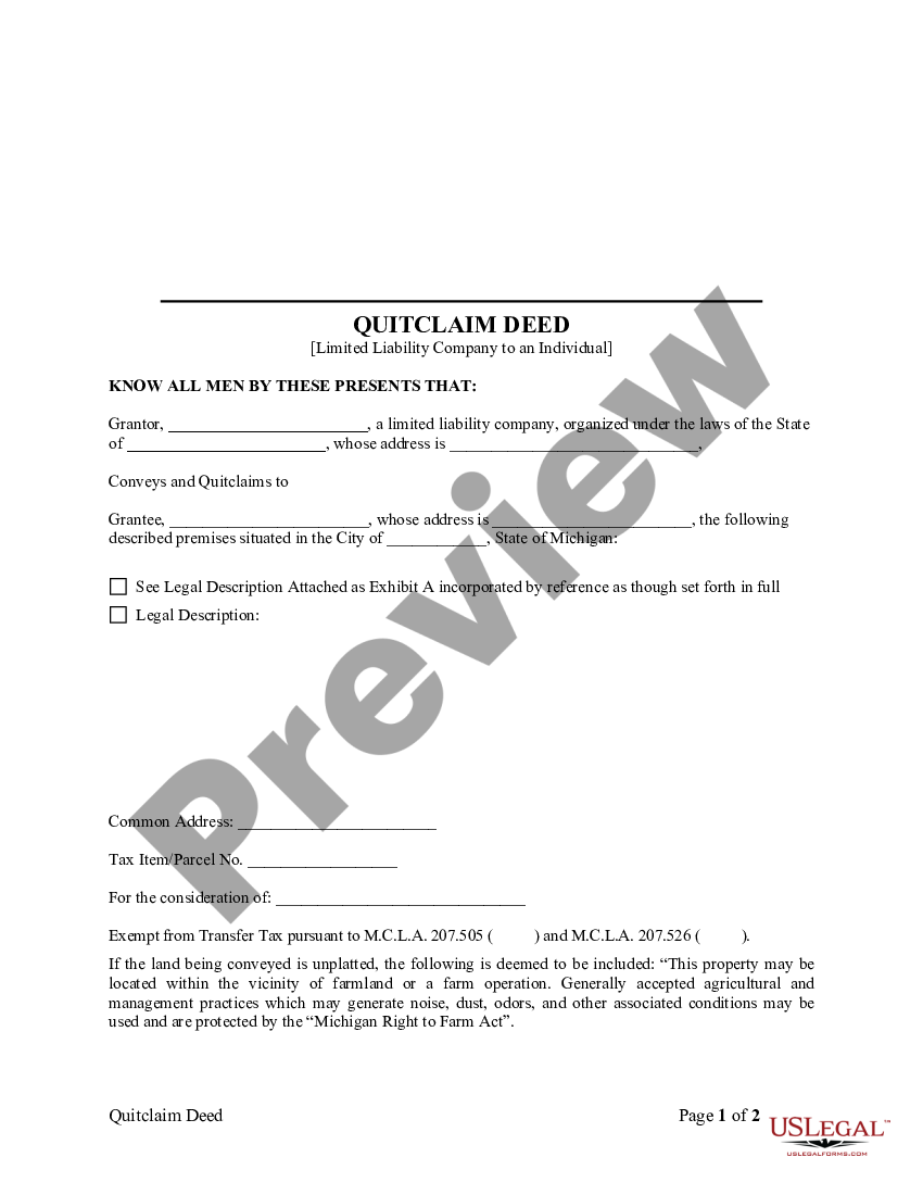 Quit Claim Deed To Llc With Multiple Grantees Us Legal Forms 6432