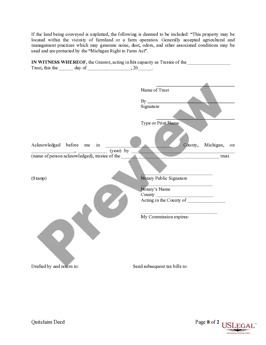 Preview Quitclaim Deed from Grantor Trust to Five Individual Grantees