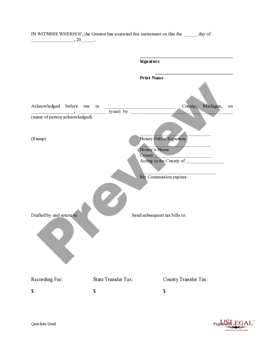 Preview Quitclaim Deed from Individual Grantor to Two Individual Grantees