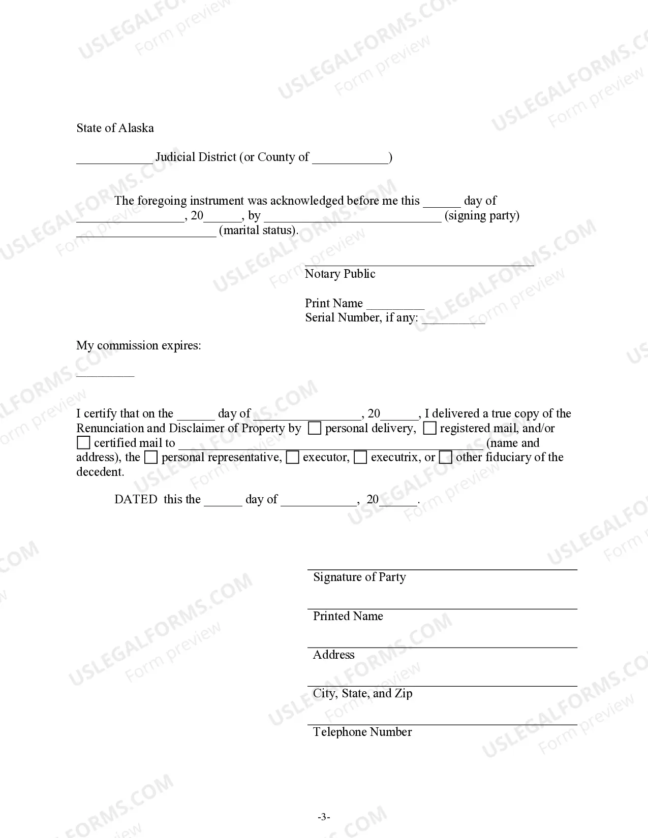 Preview Renunciation and Disclaimer of Joint Tenant or Tenancy Interest