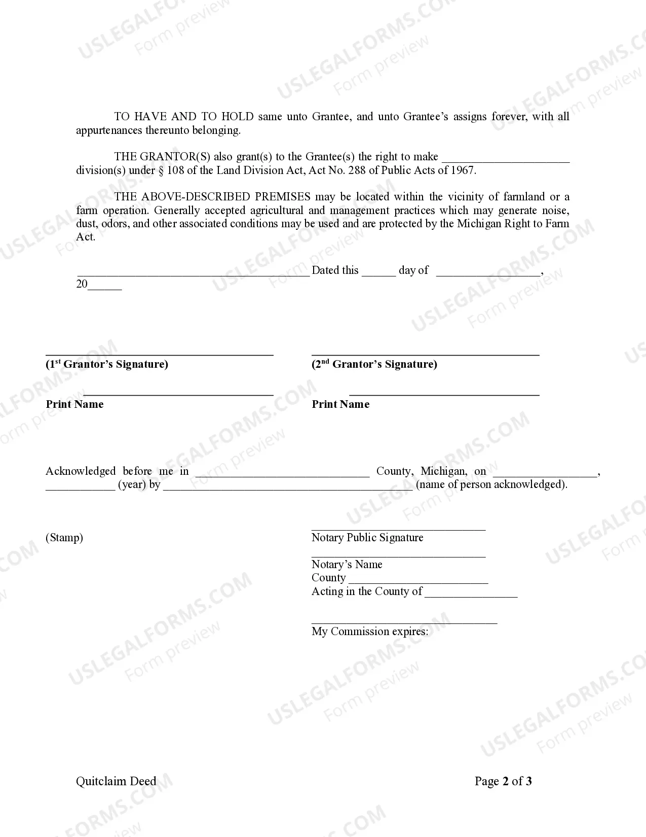 Preview Quitclaim Deed by Two Individuals to LLC