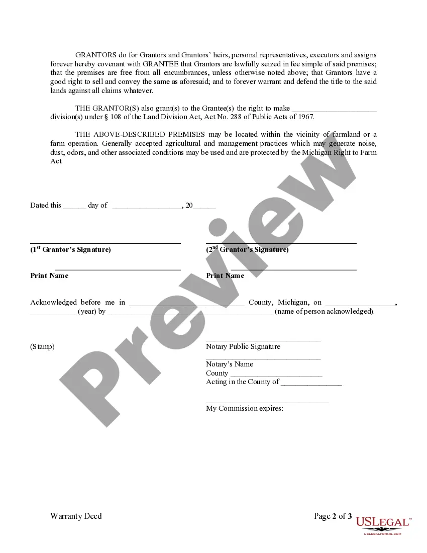 Preview Warranty Deed from two Individuals to LLC