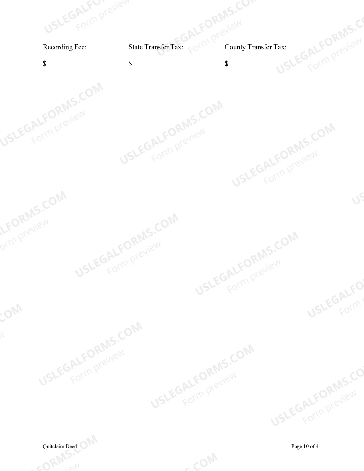 Preview Quitclaim Deed - Two Individuals to Four Individuals