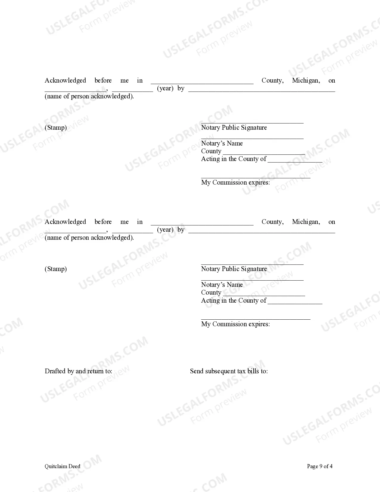 Preview Quitclaim Deed - Two Individuals to Four Individuals