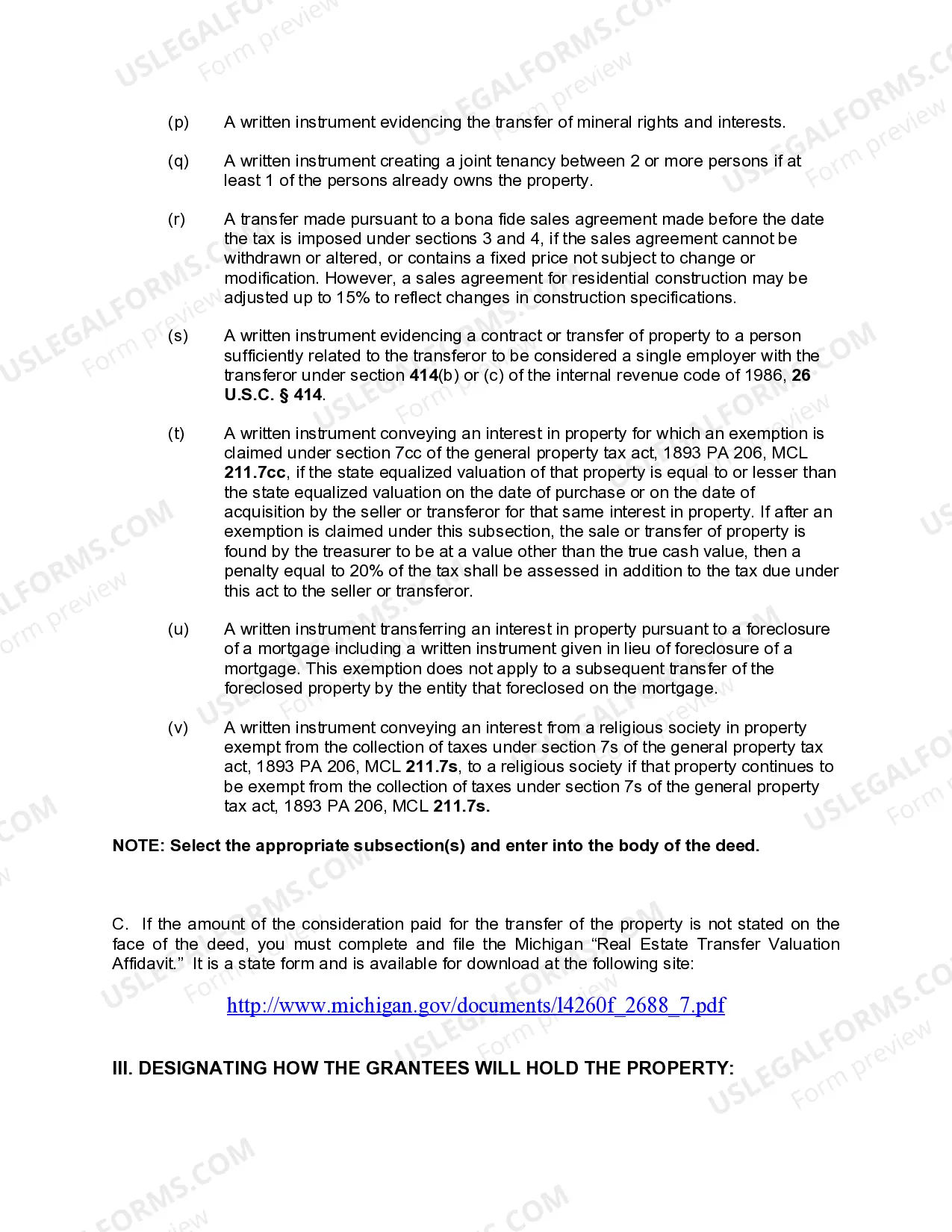 Preview Quitclaim Deed from Three Individuals to Two Individuals