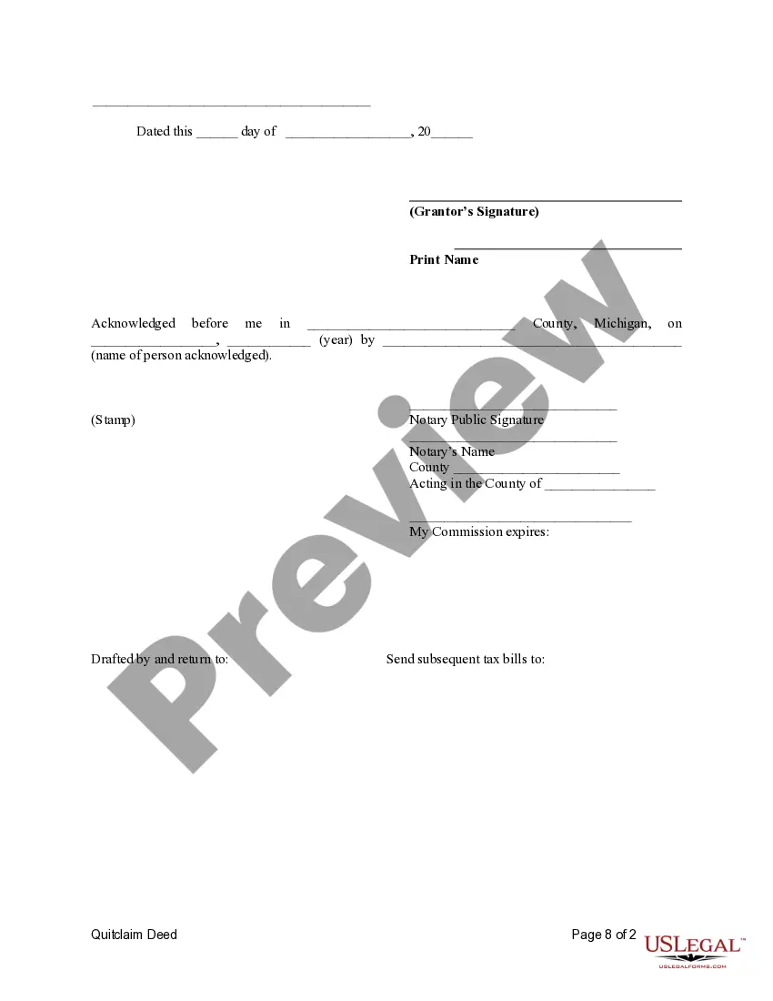 Preview Quitclaim Deed from an Individual to a Trust