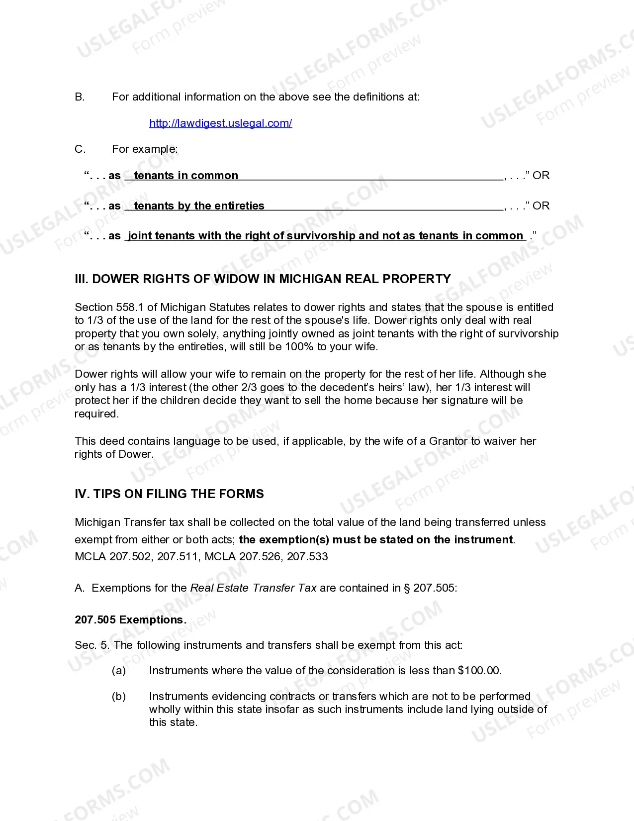 Preview Quitclaim Deed from Three (3) Individuals to Four (4) Individuals