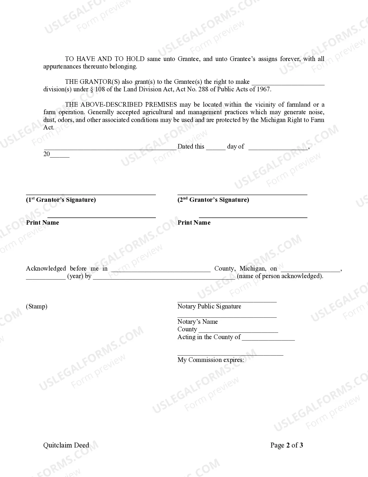 Preview Quitclaim Deed by Two Individuals to Corporation