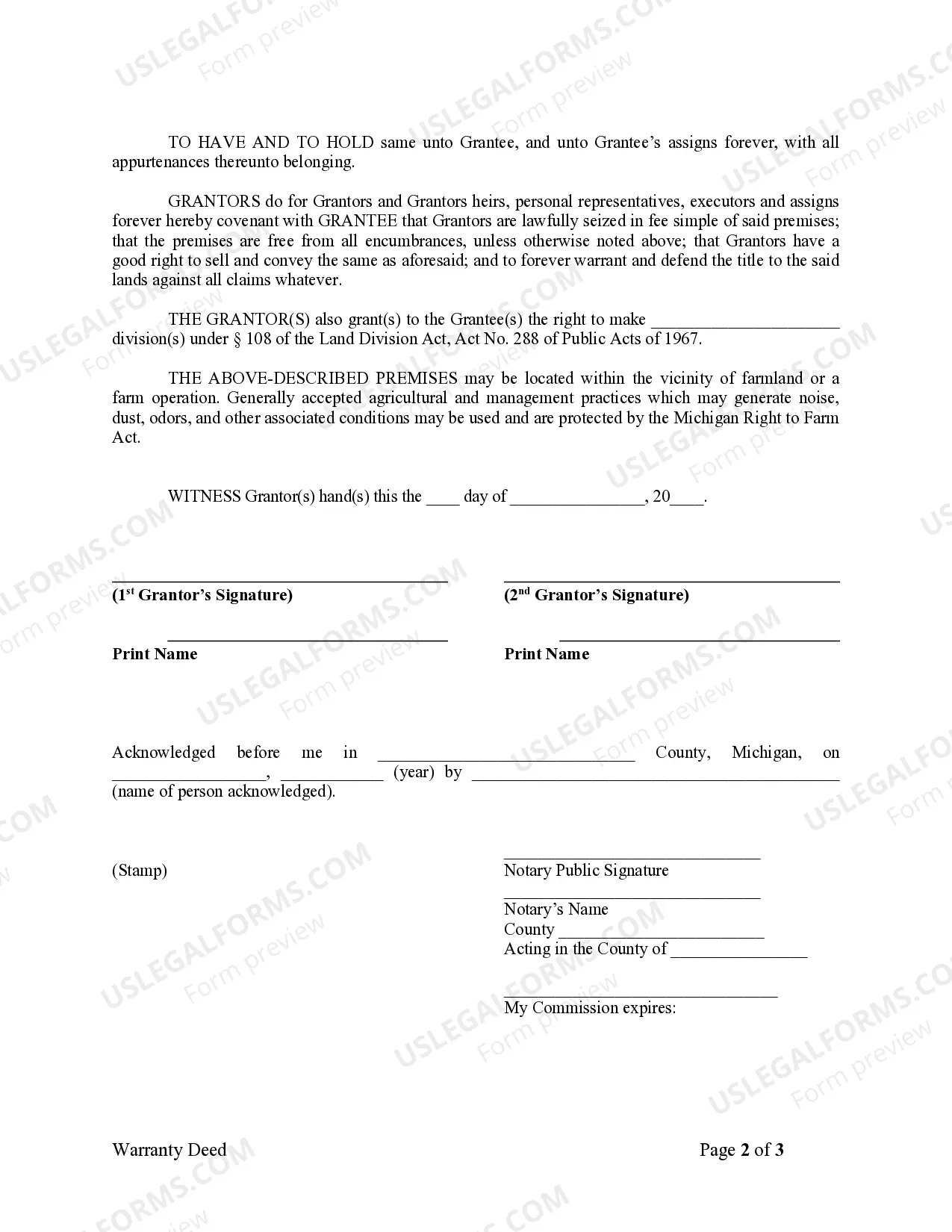 Preview Warranty Deed from two Individuals to Corporation