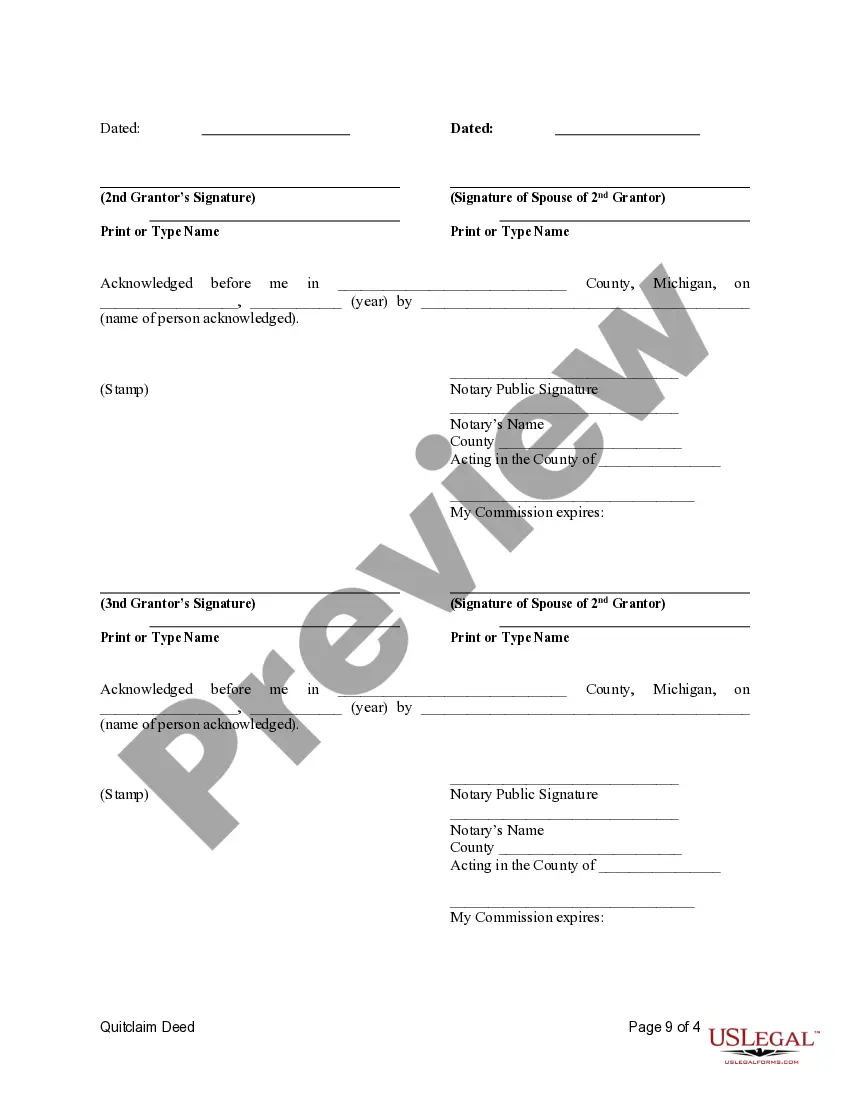 Preview Quitclaim Deed from three Individuals to an Individual