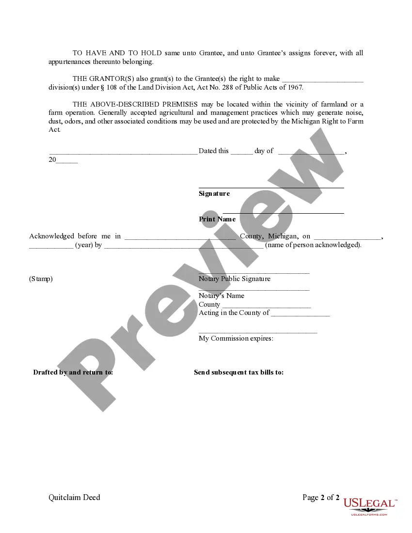 Preview Quitclaim Deed from Individual to Corporation