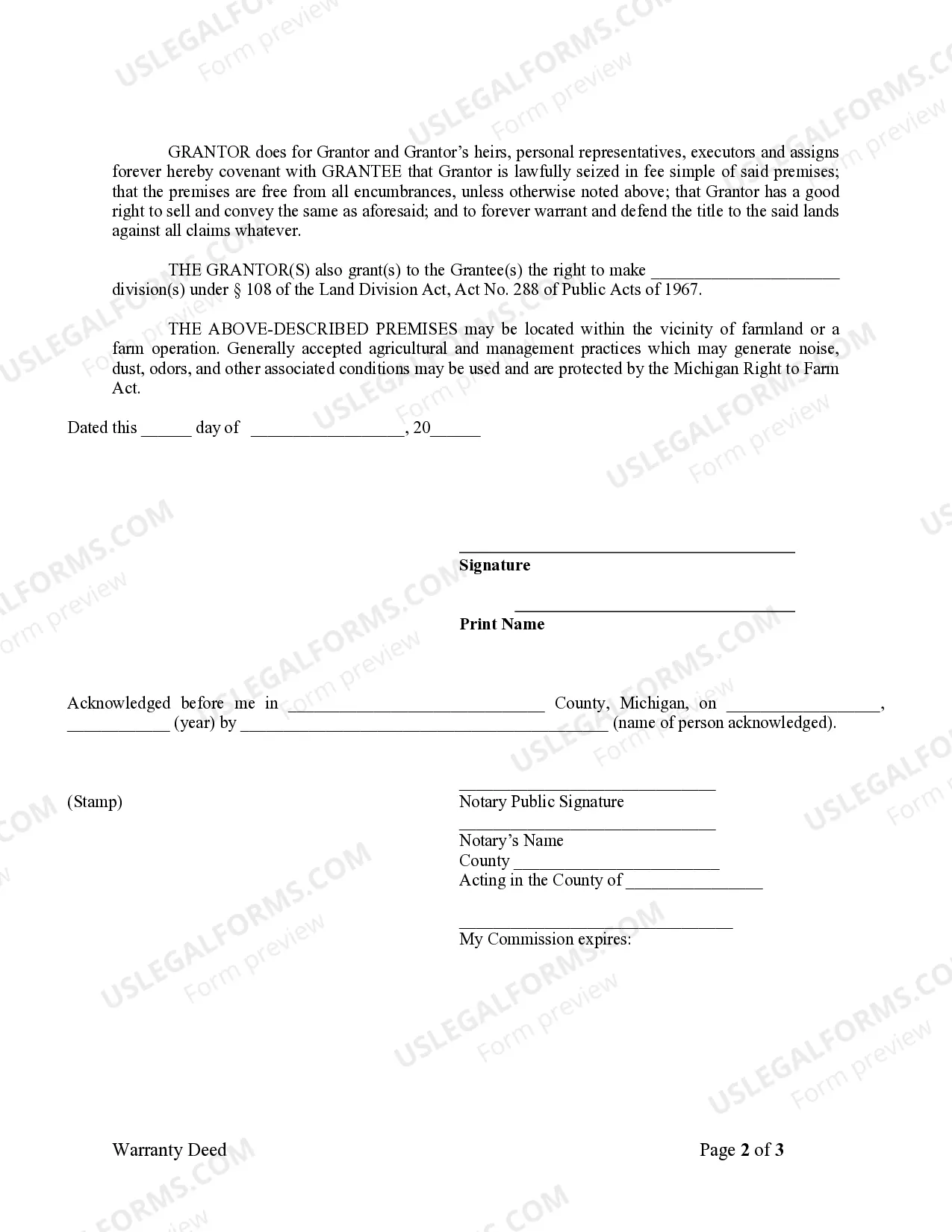 Preview Warranty Deed from Individual to Corporation