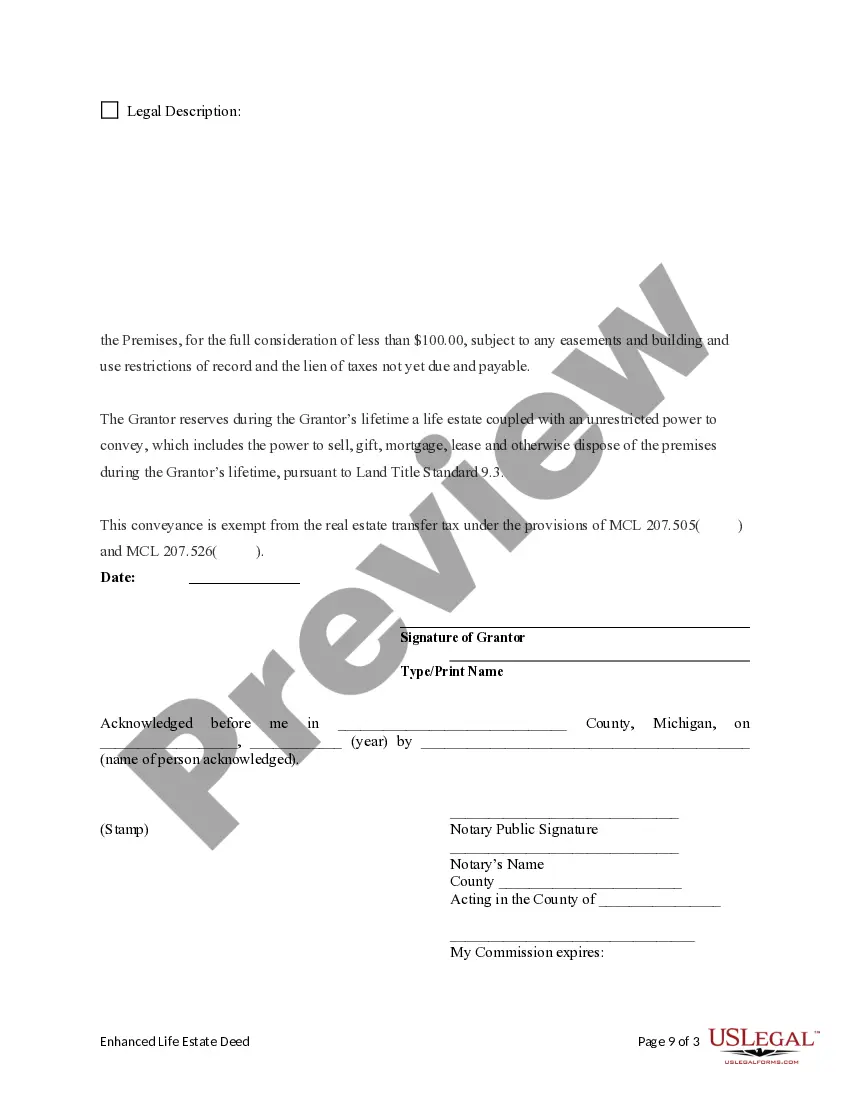 Get Enhanced Life Estate or Lady Bird Deed - Individual to Four Individuals Preview Enhanced Life Estate or Lady Bird Deed - Individual to Four Individuals