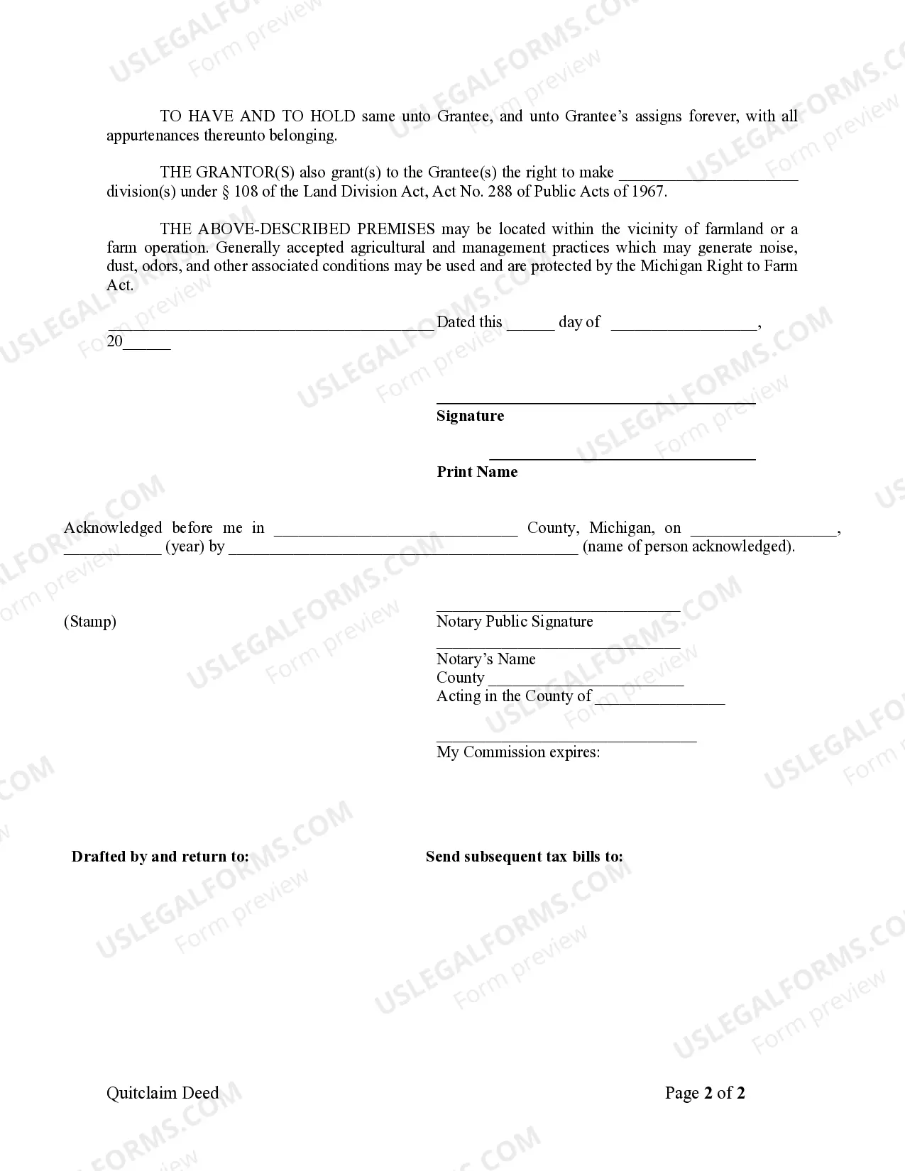 Preview Quitclaim Deed from Individual to LLC