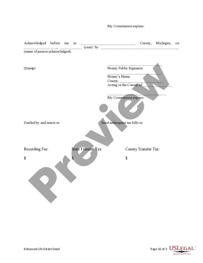 Preview Enhanced Life Estate or Lady Bird Deed - Two Individuals / Husband and Wife to Three Individuals