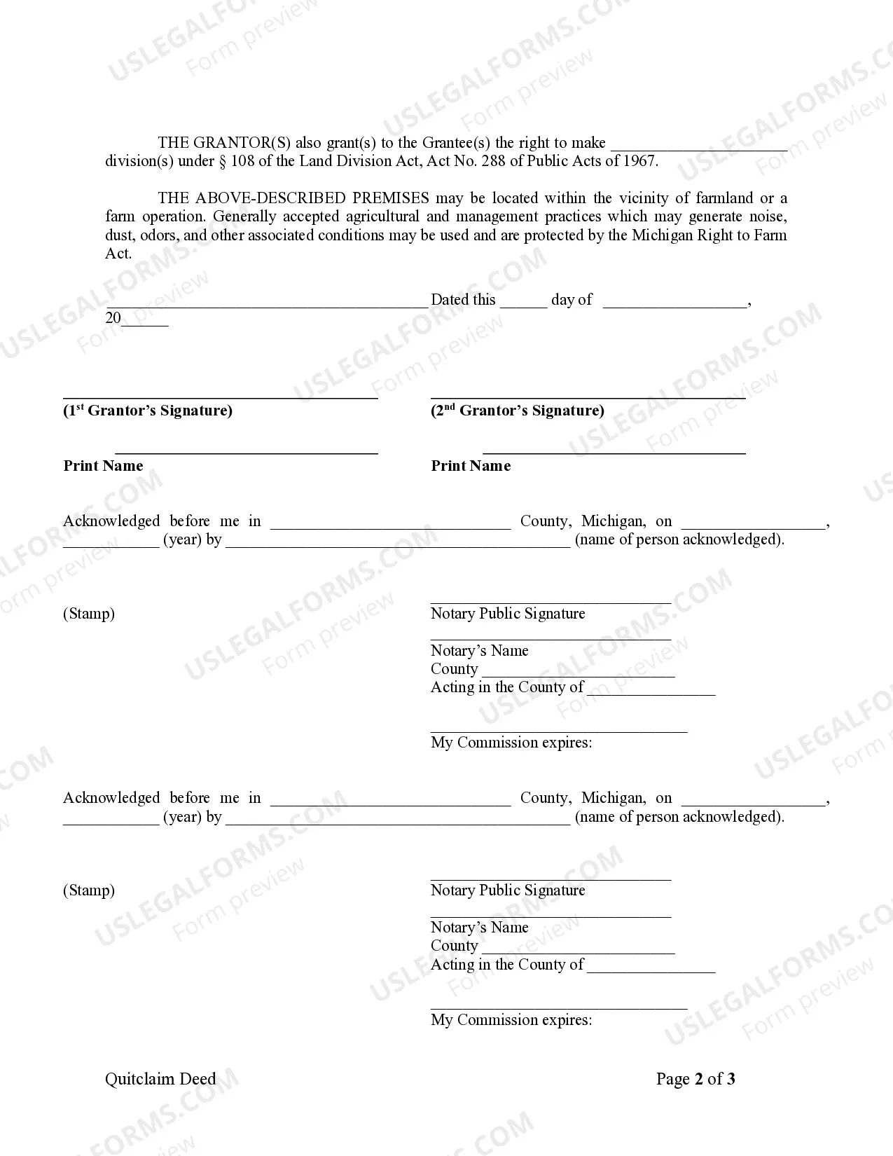 Preview Quitclaim Deed from Husband and Wife to LLC