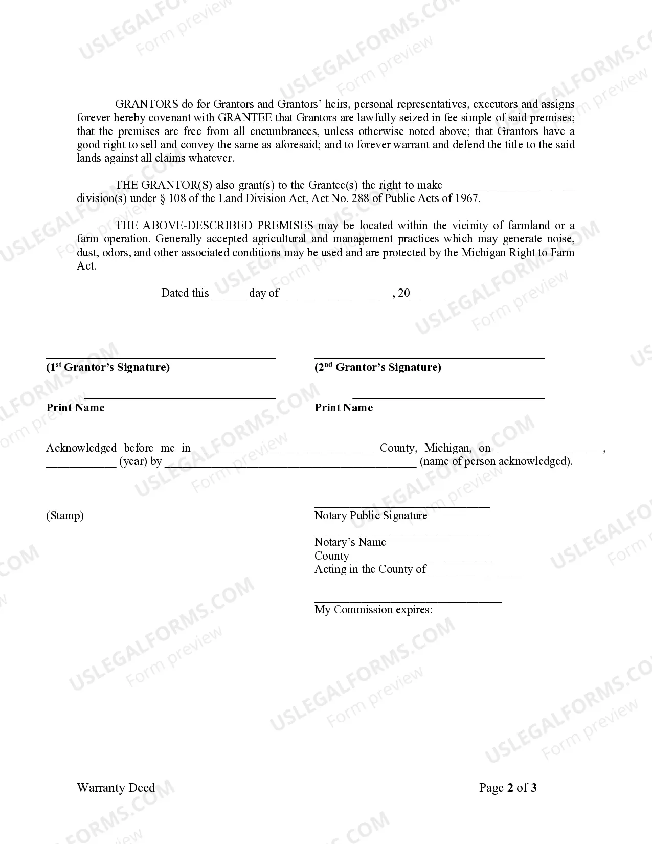 Preview Warranty Deed from Husband and Wife to LLC