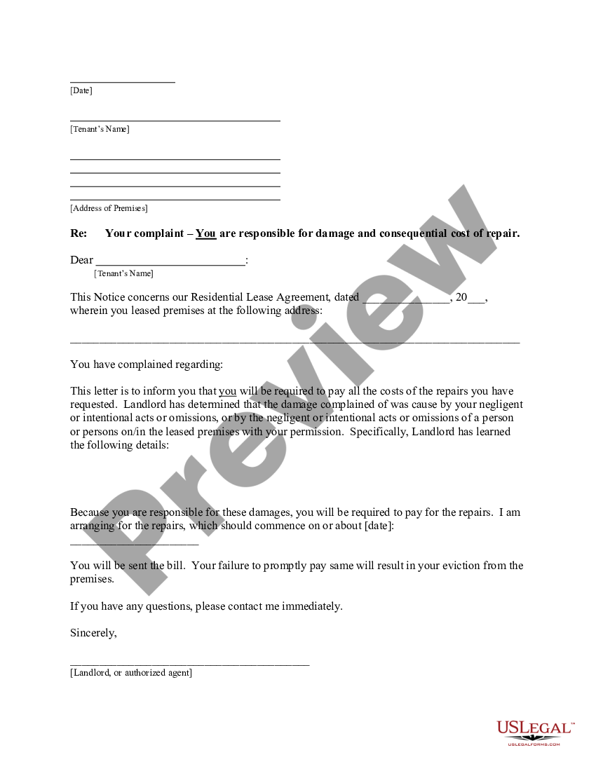 Complaint Letter To Landlord About Tenant For Rent Increase | US Legal ...