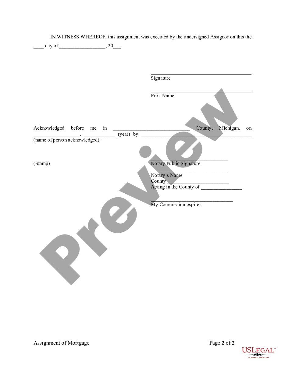 page 1 Assignment of Mortgage by Individual Mortgage Holder preview