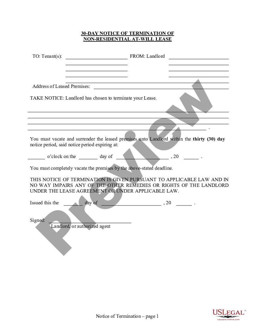 michigan 30 day notice to terminate tenancy at will 30 day termination of tenancy michigan us legal forms